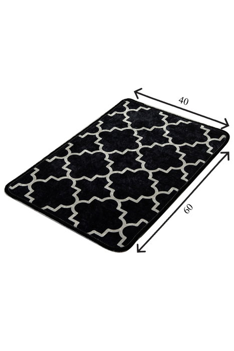 Mijölnir Alfombrilla de Baño DJT - Black 40x60 cm, 100% Poliéster, Antideslizante, Antibacteriana, Lavable a Máquina